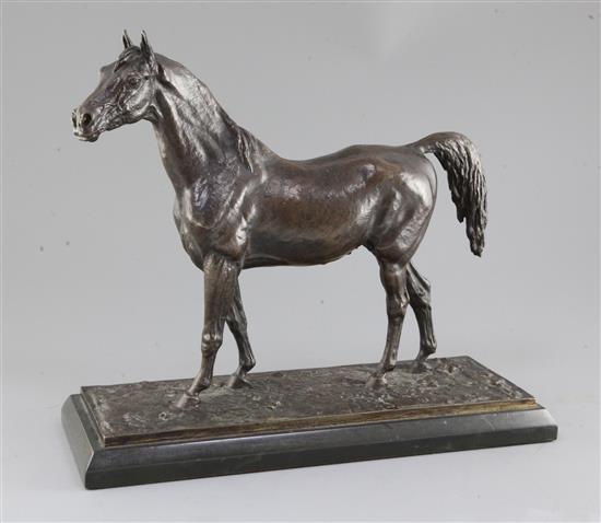 Christophe Fratin (1801-1864). A bronze model of an Arab stallion, 16in. H.13.5in.
